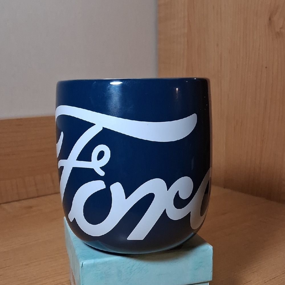 New Ford Navy Blue Mug with White Logo Grey Inside